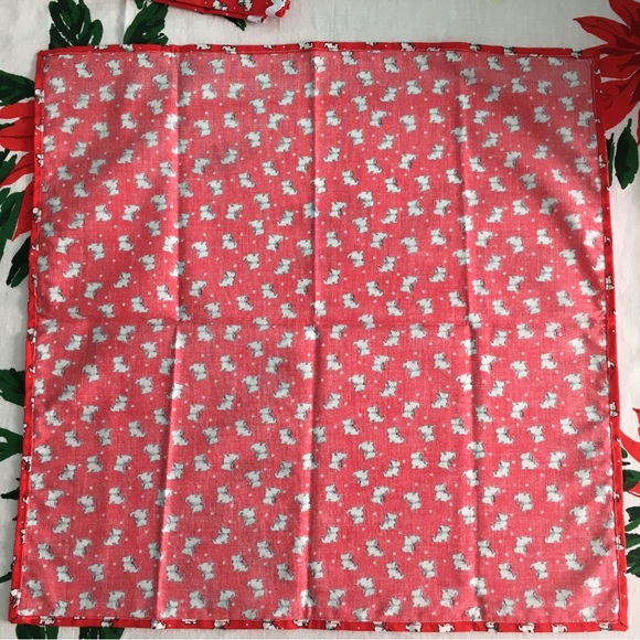 Handmade Retro Style Scottie Dog Holiday Napkins, Set of 2 - Picture 5 of 14